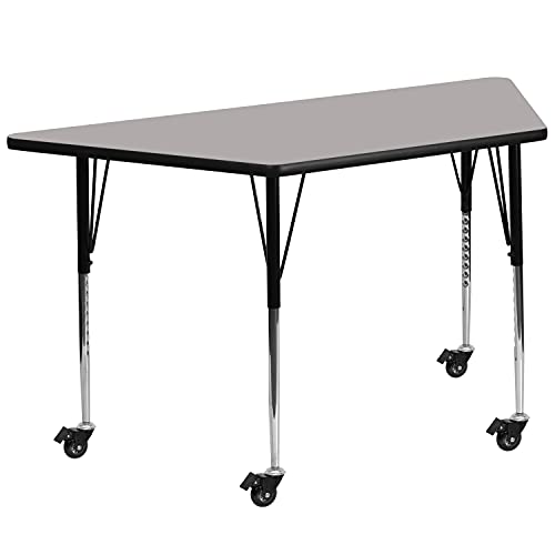 Flash Furniture 45x22.5 in Trapezoid Activity Table, Gray
