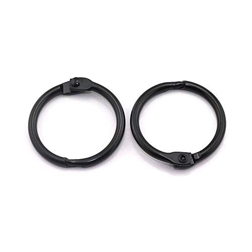 Lind Kitchen 2000pcs Wholesale 1" Black Book Ring Metal Loose Leaf Book Binder Hinged Buckle Rings Scrapbook Sketchbook Craft Photo Album DIY Binding Ring 25.4mm