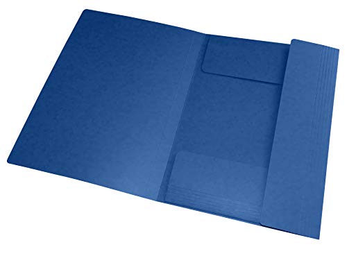 Oxford TopFile+ Pack of 50 Cardboard Folders with 3 Flaps A4 Elasticated Closure 10 Assorted Colours