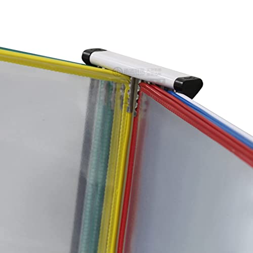 JDXQBLD Wall Mount Catalog Display Rack - Wall Mount Reference and Display System, 10 Double Sided Pockets Document Organizer Binder, PVC and Metal Wall Mounted Reference and Dis,Yellow