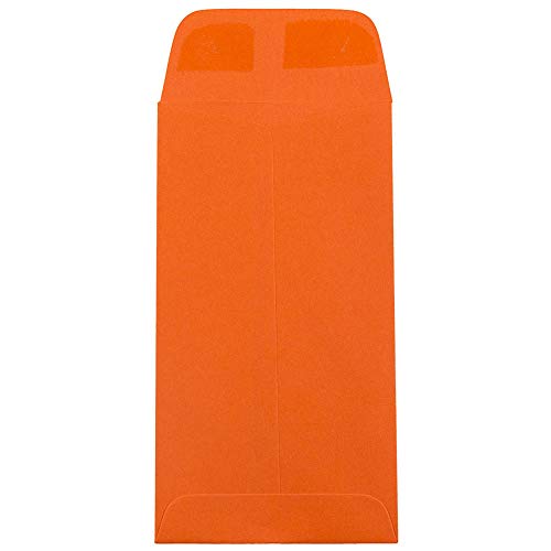 JAM PAPER #7 Coin Business Colored Envelopes - 3 1/2 x 6 1/2 - Orange Recycled - Bulk 250/Box