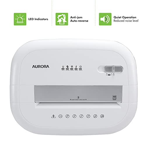 Aurora Professional Grade 10-Sheet High Security Micro-Cut Paper and Credit Card Shredder/ 60 Minutes/Security Level P-5, White