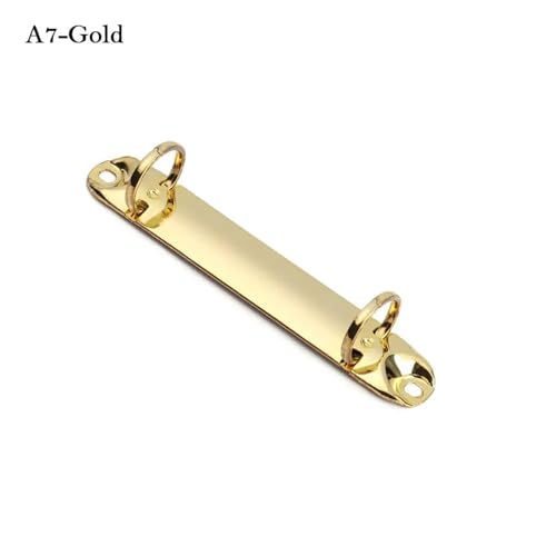 A6 Binder Rings 10pcs Metal Loose-Leaf File Folder Ring Binder Notebook Binding Hoops Clip for Notebook(A7-Gold)
