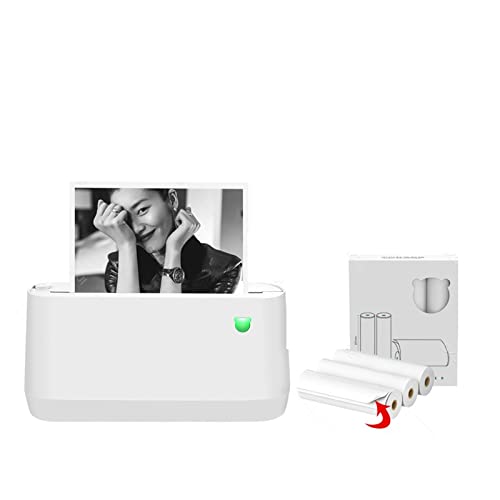 MKJGGII Thermal Photo Printer Pocket Mini Label Receipt Sticker Note Printer(304DPI Add 6Paper)
