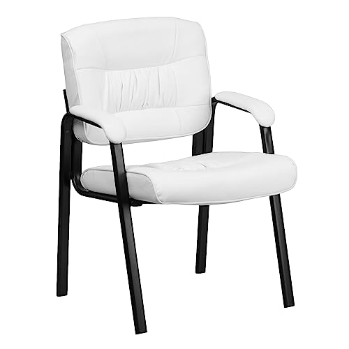 Flash Furniture LeatherSoft Reception Chair, White/Black