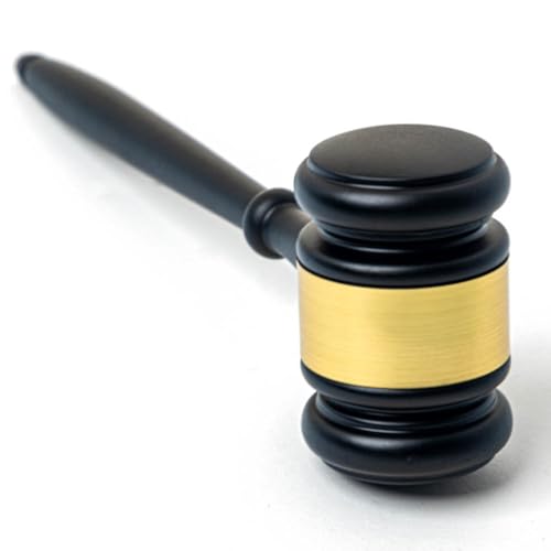 Black Ebony Finish Gavel with Sound Block Includes Personalized Engraved Band