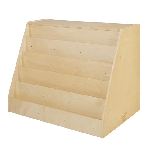 Back2School Express Mobile Double-Sided Book Display with Storage, Natural