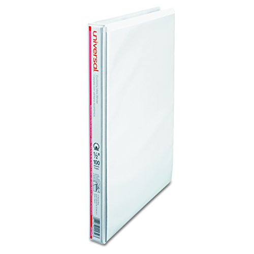 Universal Economy Round Ring View Binder, 1/2 Capacity, White, pack of 6
