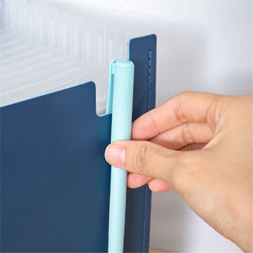 HBJWOV 13 Pockets Expanding File Folder A4 Organizer Document Paper Storage Holder School Office Supplies(Blue)