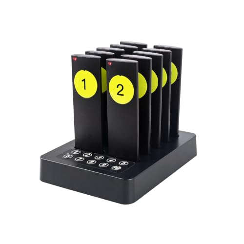 Wireless Restaurant Pager System Buzzers for Restaurant 10 Pagers