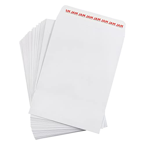 JAM PAPER 7 1/2 x 10 1/2 Open End Commercial Envelopes with Peel and Seal Closure - White - Bulk 250/Box