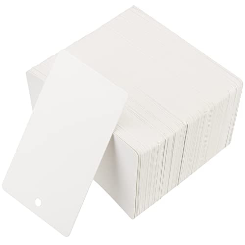 NINGWAAN 2400 PCS 1.7 x 2.9 Inch White Merchandise Tags, Unstrung Price Paper Tags with Hole, Blank Label Hang for Pricing, Tagging, Jewelry Clothing Sale Supplies