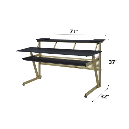 Acme Saida Rectangular Music Desk with Headphone Holders in Black