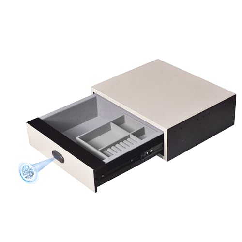 Biometric Safe Box Jewelry Gun Vault Leather Wrapped Quick-Access Fingerprint Lock