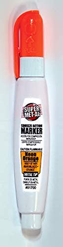Super Met-Al Squeeze Action Metal Tip Markers (Neon Orange) - 12 PACK