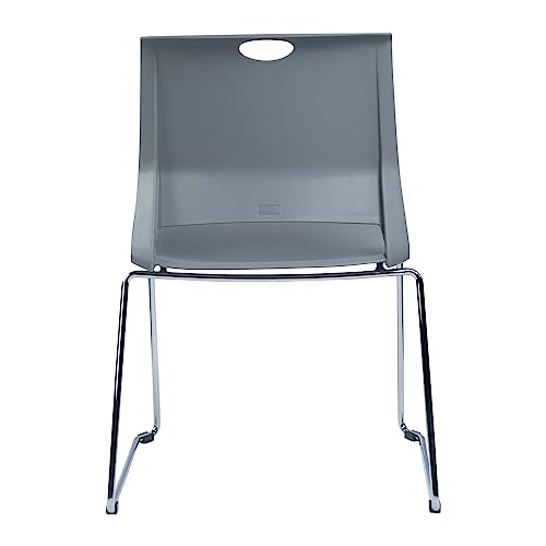 Whiterye Grey Plastic Stack Chair for Office Guests & Waiting Rooms, 12-Pack