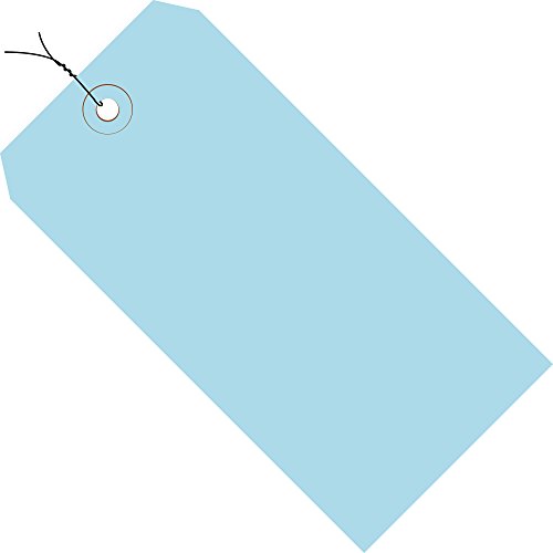 Discount Tag & Label Light Blue Shipping Tags, Wired, 13 Pt., 5 1/4" x 2 5/8", 6, (Case of 1000)
