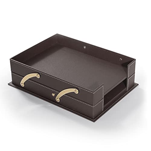 MOOGCO Desk Organizers - Desk Accessories - Leather Desk Organizer - Bonded Leather Set - Office Desk Accessories - Home Office Accessories - Desk Supplies - Leather Desk Set - Office Accessories