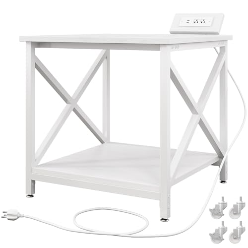 METYERRY 24"x23.6"Large Printer Stand with Power Outlet