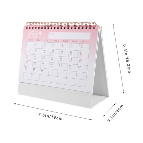 Yuidaaavzz 2024 Flip Calendar ly Ornament Desk Standing Desktop Office Decor Table Calendar with to Do List Page Office Supplies (Green 6.4" W x 7.5" H)