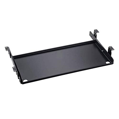 AUGUSE Keyboard Tray Drawer, Keyboard Platform Tray Under Desk Keyboard with Clamp On Easy Installation, Sliding Drawer, Fits Full Size Keyboard and Mouse for Office, Home, School