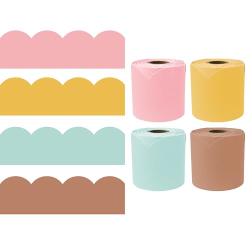 Carson Dellosa Boho Bulletin Board Borders - 260ft Yellow, Pink, Brown