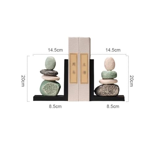 Bookends Ceramic Bookends for Shelves, Large for Heavy Books, Duty Book Stopper for CD Movies Vintage bookend