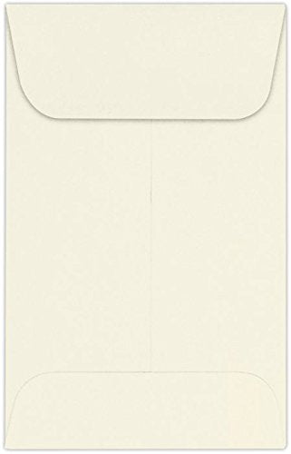 LUXPaper #1 Coin Envelopes in 80 lb. Pool, Envelopes for Coin Collections, Garden Seeds, Stamps, and More, w/Moistenable Glue, 1000 Pack, Envelope Size 2 1/4 x 3 1/2 (Natural)
