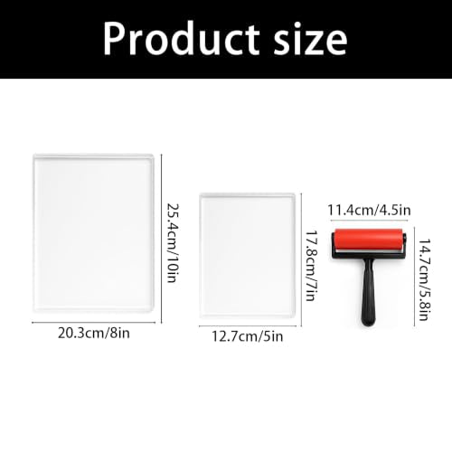 Gel Plate Printing Set Including Brayer on Paper and Cardstock