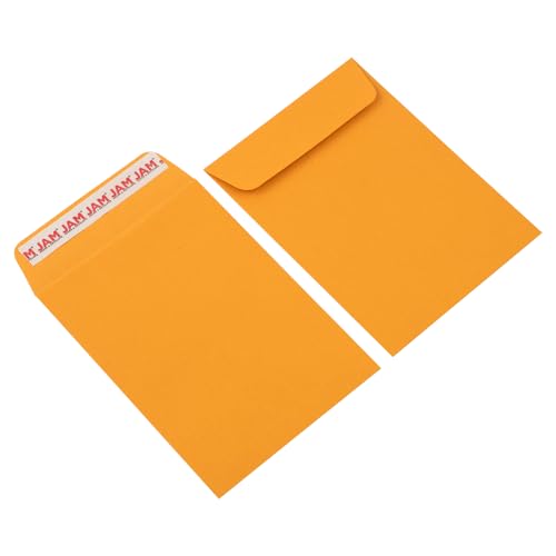 JAM PAPER 5 1/2 x 7 1/2 Open End Catalog Envelopes with Peel and Seal Closure - Brown Kraft Manila - Bulk 500/Carton