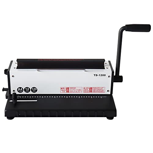 INTSUPERMAI Wire Coil 34 Holes Punching Binding Machine Binder Puncher with All Steel Structure 120 Pages / 20Lb(80g) Paper Binding Capacity 3:1 Punching Binding Machine
