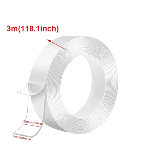 12 Roll 1/24" X 1.18" X 10' Double Sided Tape Heavy Duty, Nano Double Sided Adhesive Tape for Paste Items, Transparent, Household, Traceless