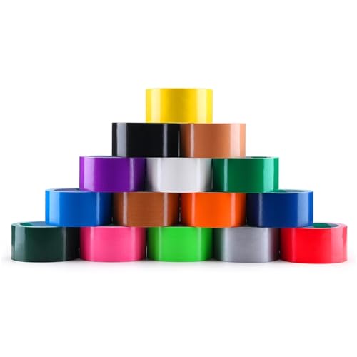 Xuanqiu Whiteboard Tape 4Pcs Multicolor DIY Decoration Color Cloth Base Tape Duct Carpet Floor Waterproof Tapes High Viscosity Adhesive(White)