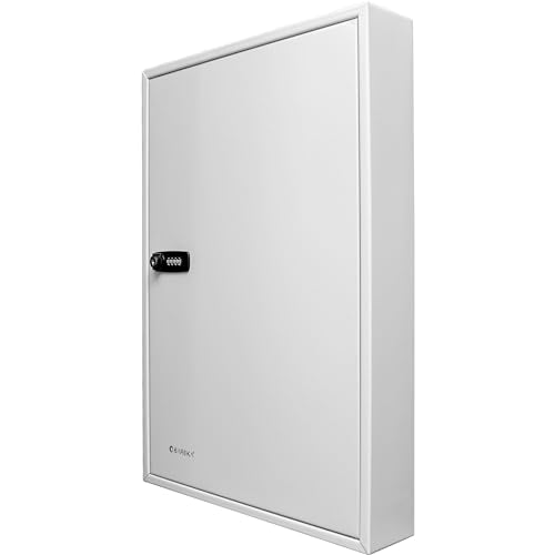 winbest Barska Steel 100 Key Safe Cabinet with Combination and Key Lock Box, Grey