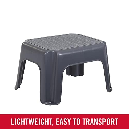 Rubbermaid One-Step Stool Bisque Holds up to 200 Pounds 7" Height Gray Durable Step Stool for Kids/Bathroom/Home/Office/Garage