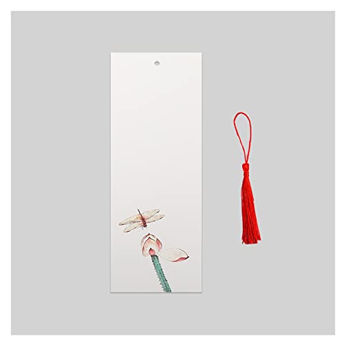 Bookmark 10Pcs Color Thickened Bookmarks with Tassels Water-Grained Paper Can be Handwritten 8 Styles Metal Bookmark (Color : 4) (1)