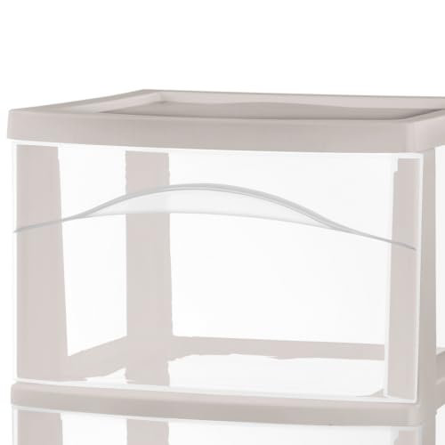 Sterilite 3-Drawer Cart with Wheels for Bedroom and Dresser, 4-Pack