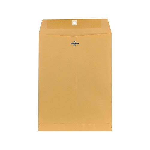 Staples 9.5x12.5 Kraft Clasp Envelopes, Brown, Open-End, 100/Box