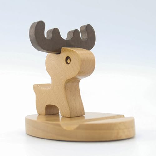 zhongheng Pig 12 Zodiac Table Phone Stand Creative Cartoon Cute Wooden Lazy Phone Stand Base Solid Wood Festival Gift Table Decoration Phone Accessories Phone Stand
