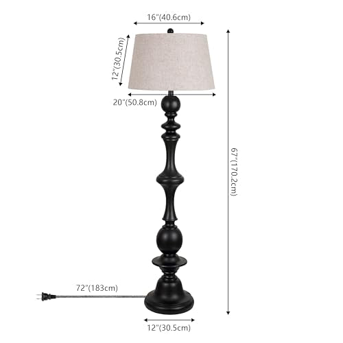 JONATHAN Y Taylor Candlestick Floor Lamp 67", Black