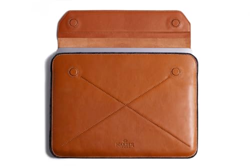Full Grain Leather Magnetic Envelope Sleeve for MacBook by Harber London