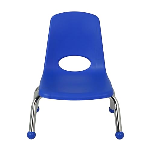 FDP 8" School Stack Chair with Ball Glides, Blue, 4-Pack, 14745-BL