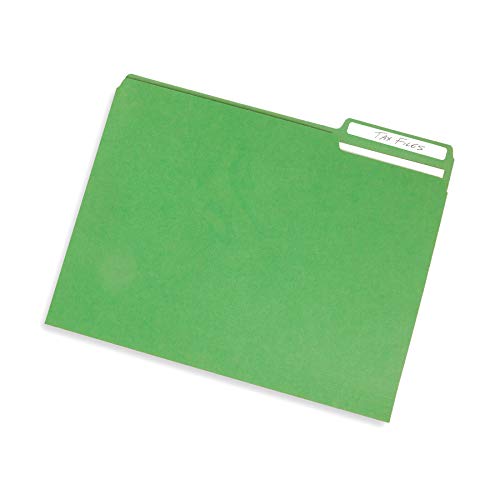 Blue Summit Supplies 200 File Folders, Letter Size, 1/3 Cut Tab, Green