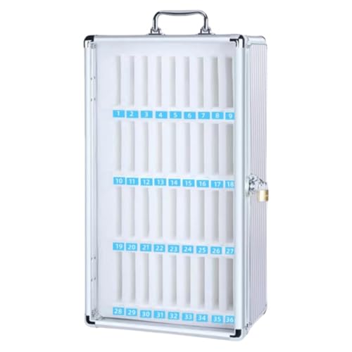 Wcxixo Aluminum Alloy Cell Phones Lock Box Cell Phone Storage Cabinet with Safety Lock Wall Cellphone Locker for Classroom Cell Classroom Pocket Chart for Teachers Cell Phone Storage Box with Handle
