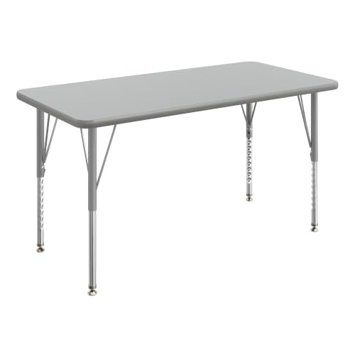 Flash Furniture 48" x 24" Adjustable Activity Table, Gray, Short Legs