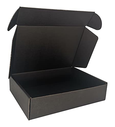 ROTCH 200 Pack 9x6x2'' Small Shipping Boxes, Black, Cardboard Corrugated Mailers for Small Business (M962-200-B)