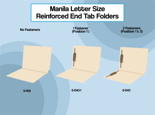 Manila File Folders, Doctor Stuff, Letter Size, End Tab Folders with 2" Bonded Fastener on Inside Front and Back, 14 pt Manila Stock, Carton of 250