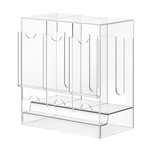 Vdaxvme Clear ABS Card Holder Box with Push Mechanism Clear Card Storage