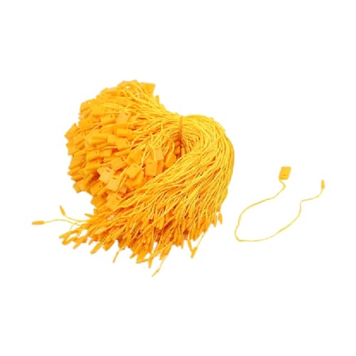 Hang Tag String 1000pcs 17cm Security Tag Label Hanger Tags Plastic Snap Lock Pins Fasteners Loop Locks Garments Bags Accessories(Yellow)
