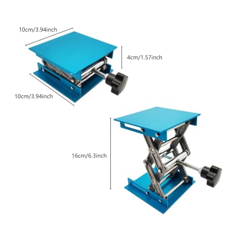 Mini Lifting Table 1pcs Lift Table Lab Plate Jack Scissor Stand Platform Router Workbench Laboratory Carpentry Tools(Aluminum)